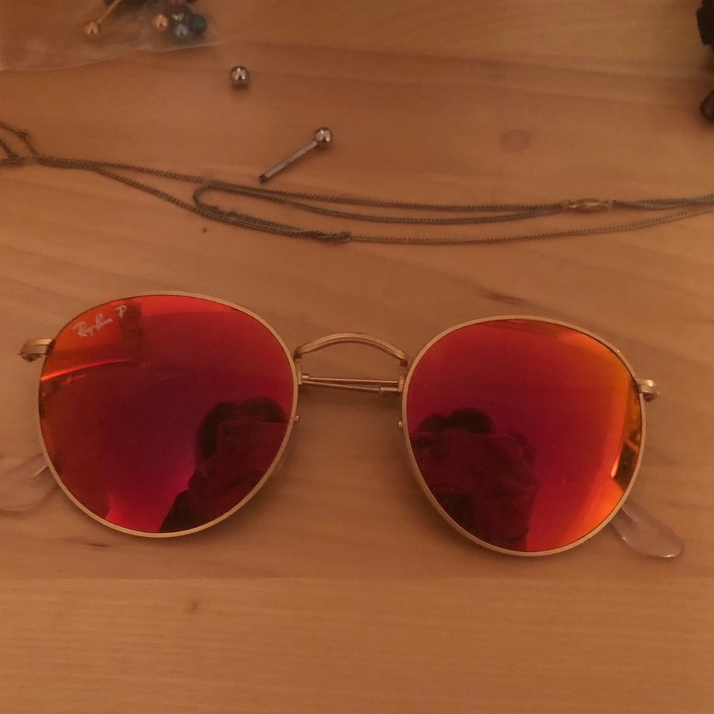 Raybans Round Flash Lenses in Orange